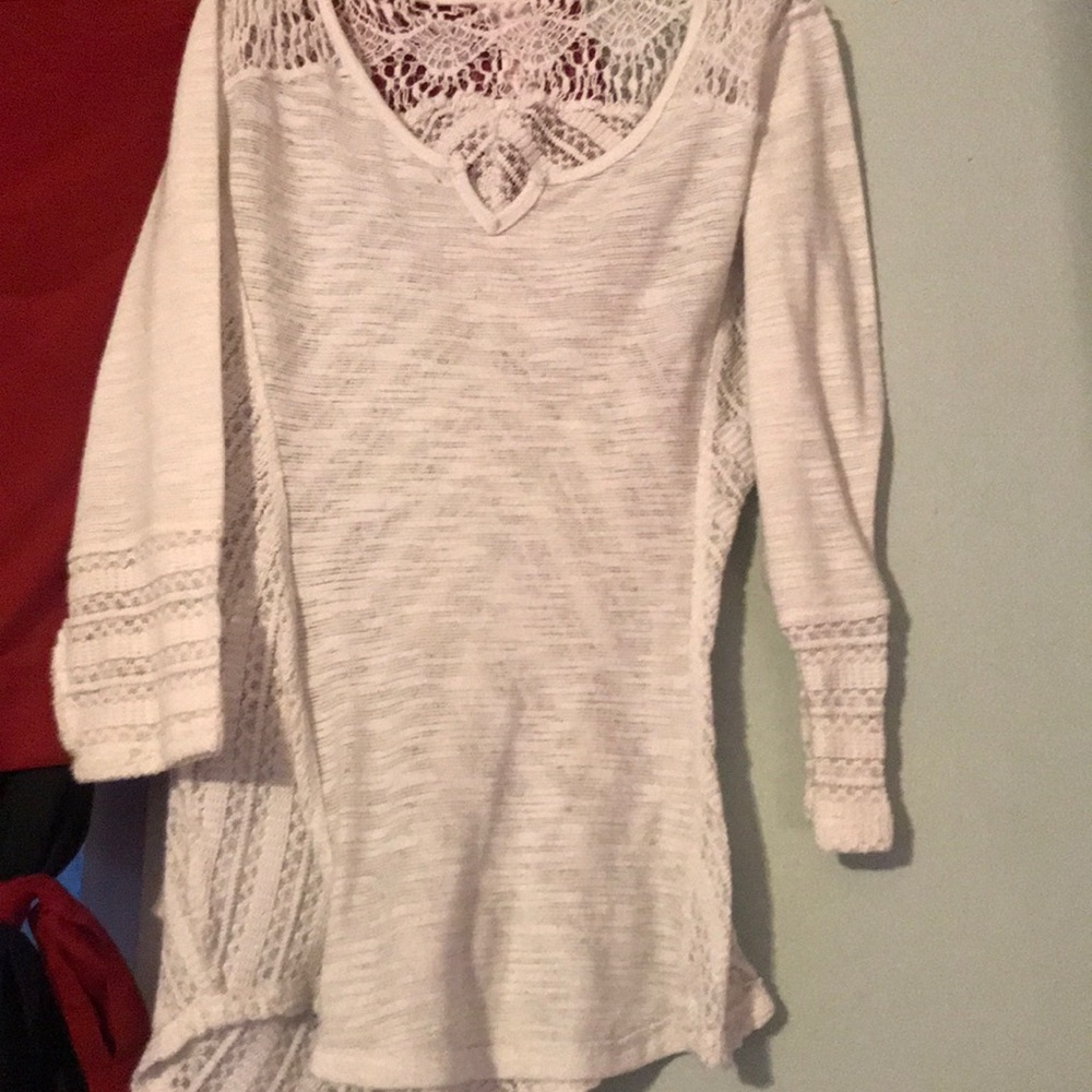 Lace back top